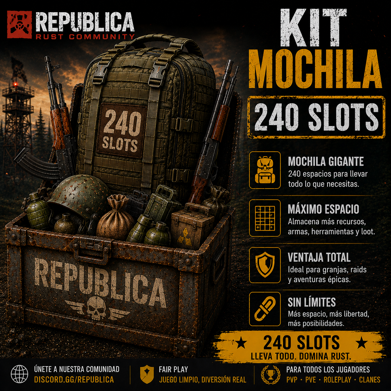 MOCHILA 240 SLOTS