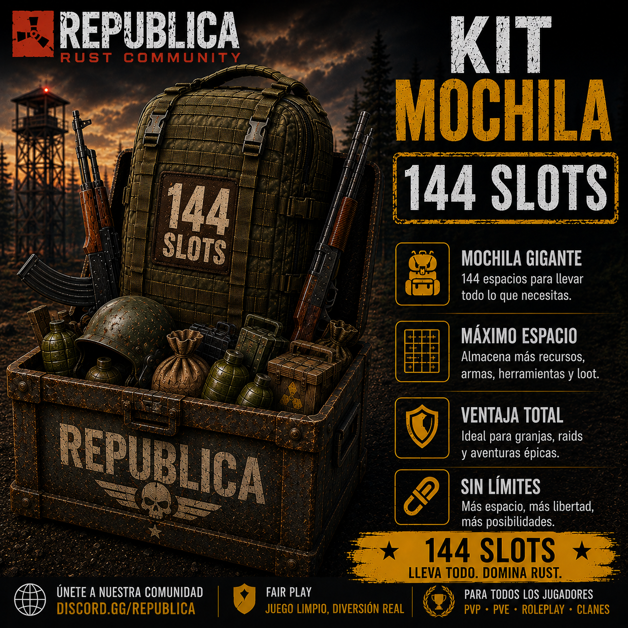 MOCHILA 144 SLOTS